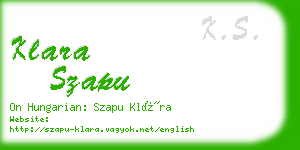 klara szapu business card